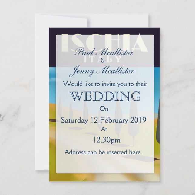 Ischia Italy travel poster Invitation (Front)