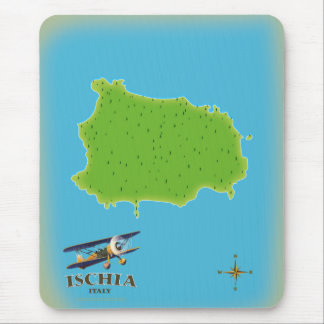 Ischia Italy travel poster Mouse Mat