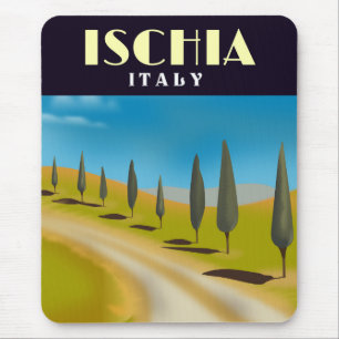 Ischia Italy travel poster Mouse Mat