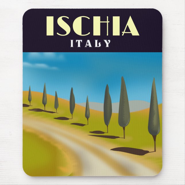 Ischia Italy travel poster Mouse Mat (Front)