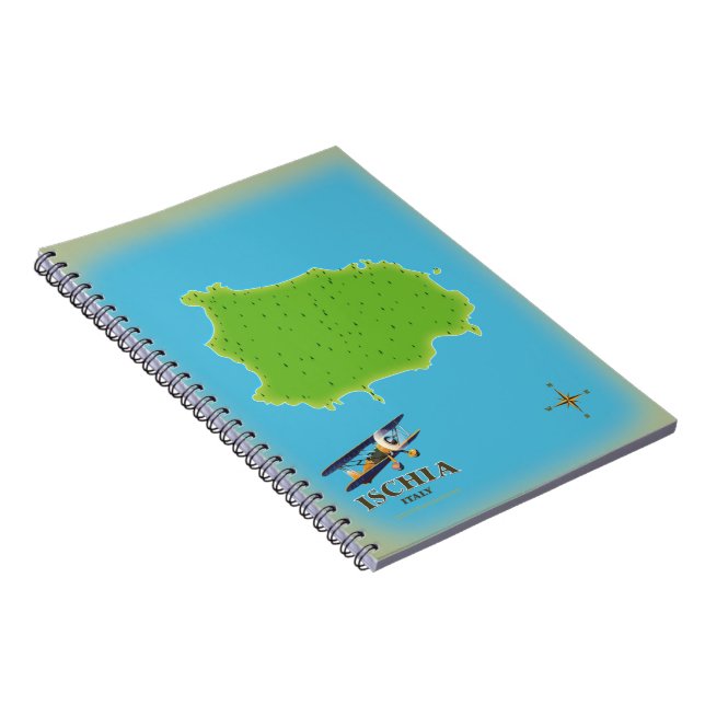 Ischia Italy travel poster Notebook (Right Side)