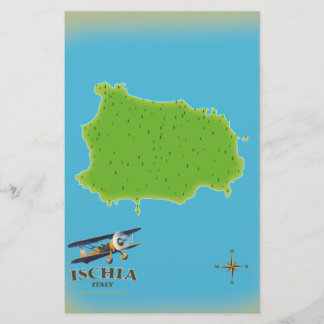 Ischia Italy travel poster Stationery
