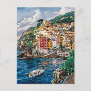 Ischia Italy Watercolor Painting Postcard