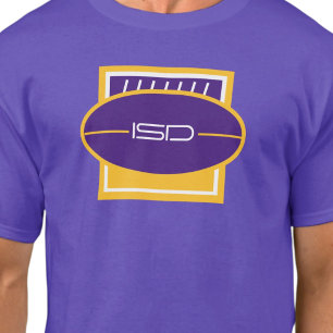ISD End Zone Purple Gold Football Retro T-Shirt