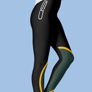 ISD Green Yellow Sportswear Fitness Retro Leggings