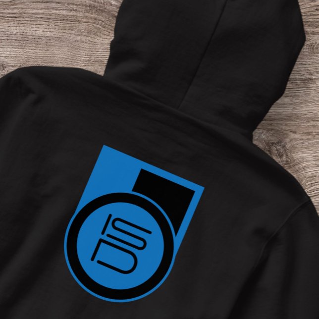 ISD Men's Black Blue Logo Streetwear  Hoodie (Creator Uploaded)