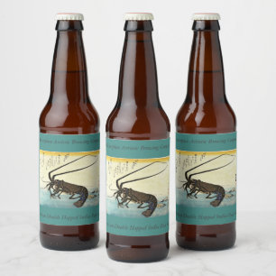 Iseebi & Ebi - Crawfish (Spiny Lobster) and Shrimp Beer Bottle Label