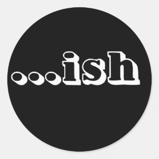 ish logo Blk Classic Round Sticker