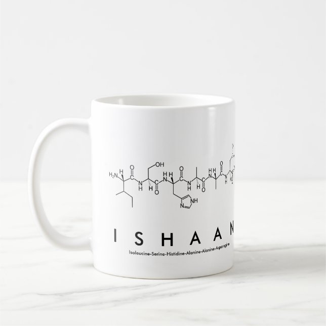 Ishaan peptide name mug (Left)