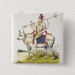 Ishana or Shiva, engraved by C. de Motte (1785-183 15 Cm Square Badge