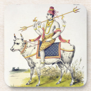 Ishana or Shiva, engraved by C. de Motte (1785-183 Coaster