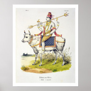 Ishana or Shiva, engraved by C. de Motte (1785-183 Poster