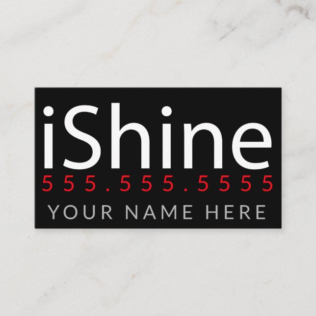 iShine. Housecleaning Window Cleaning Business Business Card (Front)