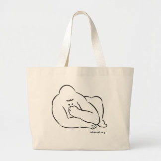 Ishmael line drawing of a gorilla by Daniel Quinn Large Tote Bag