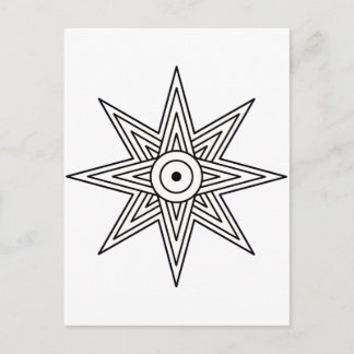 Ishtar star symbol postcard