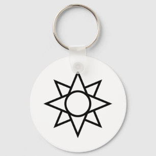 Ishtar star symbol simplified key ring