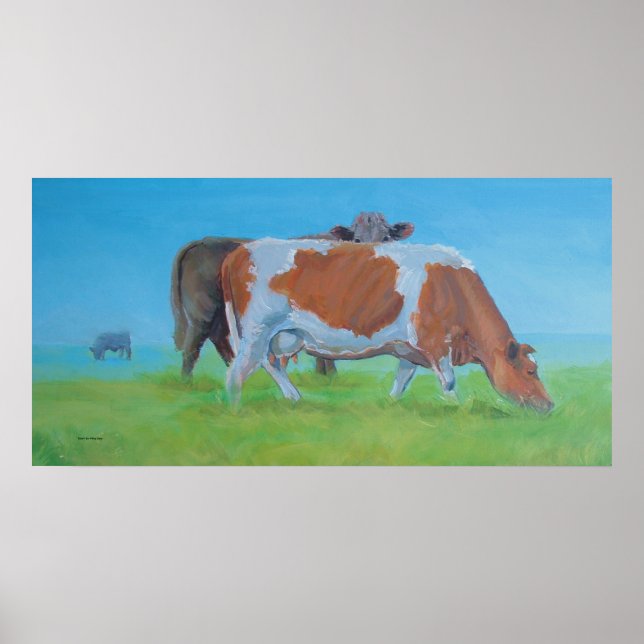 'Isiah' Cow painting Poster (Front)