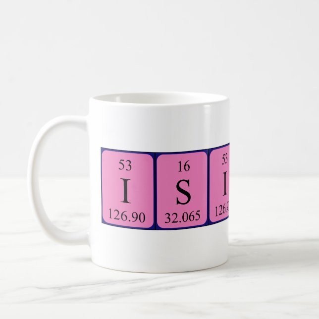Isidore periodic table name mug (Left)