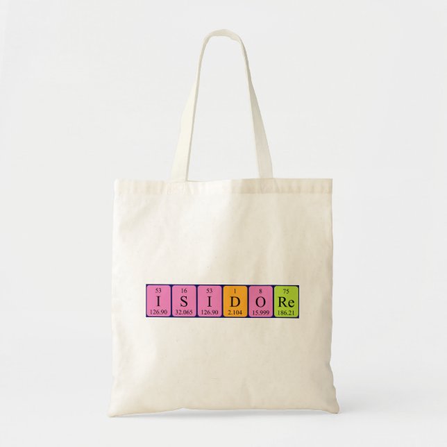 Isidore periodic table name tote bag (Front)