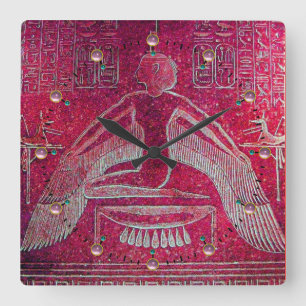 ISIS, Antique Red Square Wall Clock