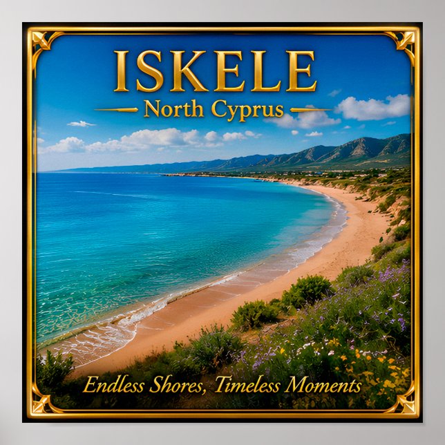 Iskele North Cyprus Beach Travel Memory Poster (Front)