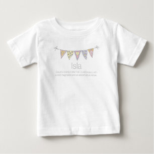 Isla girls name meaning bunting flag t-shirt