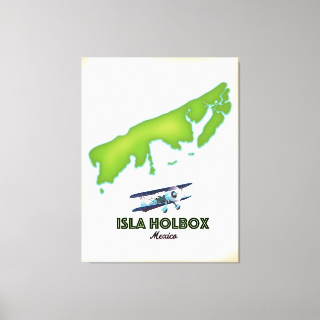 Isla Holbox Mexico travel poster Canvas Print (Front)