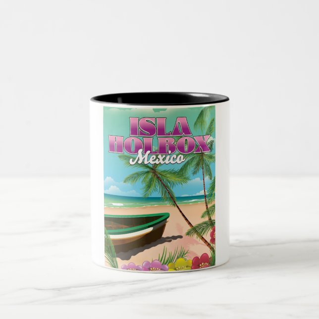 Isla Holbox Mexico Two-Tone Coffee Mug (Center)