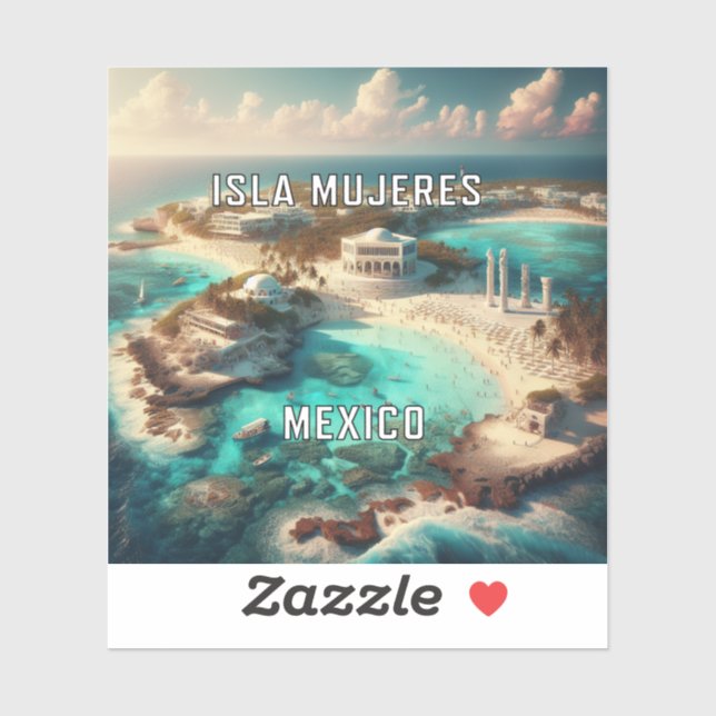 Isla Mujeres Mexico 3 Inch Vinyl Sticker (Sheet)