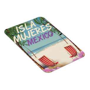 Isla Mujeres Mexico Beach poster Magnet
