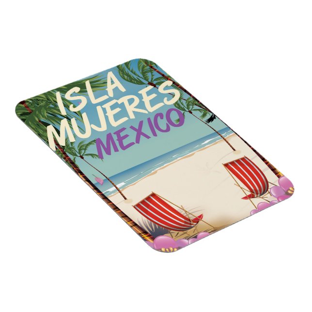 Isla Mujeres Mexico Beach poster Magnet (Right Side)