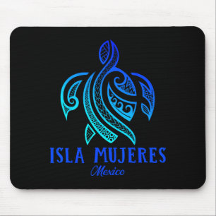 Isla Mujeres Mexico Sea Turtle Tie Dye Hibiscus Va Mouse Mat