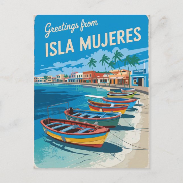Isla Mujeres Mexico Vintage  Postcard (Front)