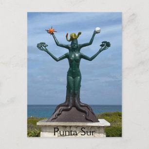 Isla Mujeres Postcard of Mayan Vishnu