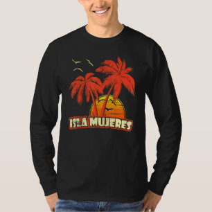 Isla Mujeres Summer Palm Trees 80s Beach Sunset T-Shirt