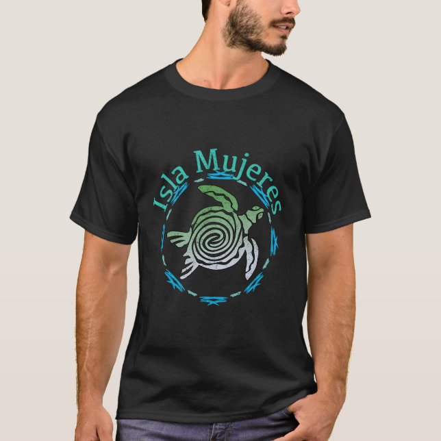 Isla Mujeres Tribal Turtle T-Shirt (Front)