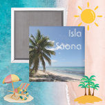 Isla Saona Caribbean Paradise Beach Magnet<br><div class="desc">Isla Saona is a small island,  part of the Dominican Republic in the Caribbean. White sand,  turquoise water,  green palms and sunshine invite you to this tropical paradise. Remember your tropical summer vacation or Caribbean cruise in style and stay safe!</div>