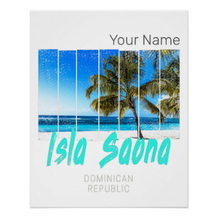 Isla Saona Dominican Republic Beach Vintage Design Poster