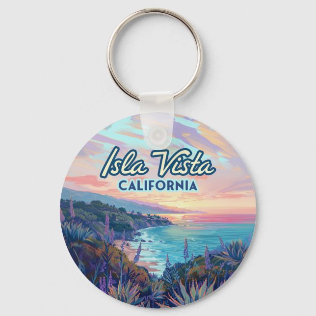 Isla Vista California Santa Barbara Goleta College Key Ring (Front)