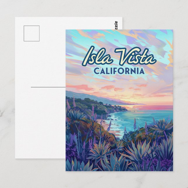 Isla Vista California Santa Barbara Goleta College Postcard (Front/Back)