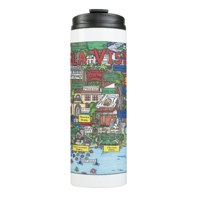 Isla Vista Map Thermal Tumbler (Front)