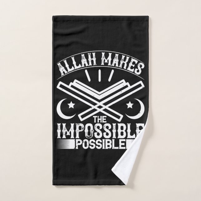 Islam - Allah Makes Impossible Possible Hand Towel (Hand Towel)