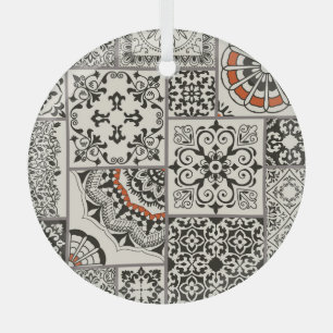 Islam Arabic Majolica Tiles Patchwork Glass Tree Decoration