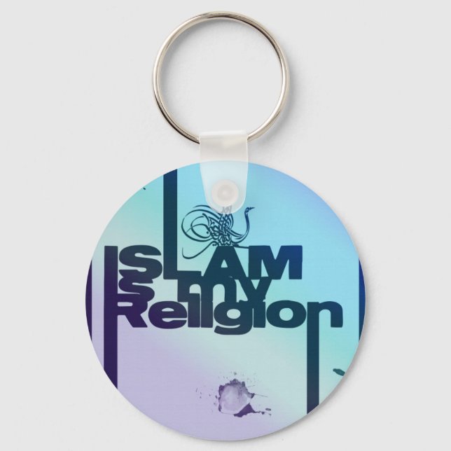 Islam is my Religion - Islamic  Arabic print Key Ring (Front)