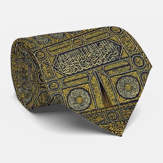 Islam Islamic Muslim Arabic Calligraphy Hajj Kaaba Tie (Rolled)