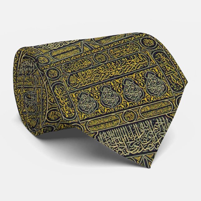 Islam Islamic Muslim Arabic Calligraphy Hajj Kaaba Tie (Rolled)