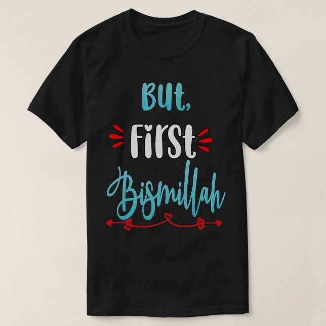 Islam Islamic  Muslim Kids Women Arab Bismillah Al T-Shirt (Design Front)