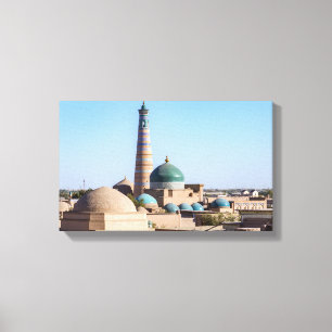 Islam Khodja Minaret & mosque - Khiva, Uzbekistan Canvas Print