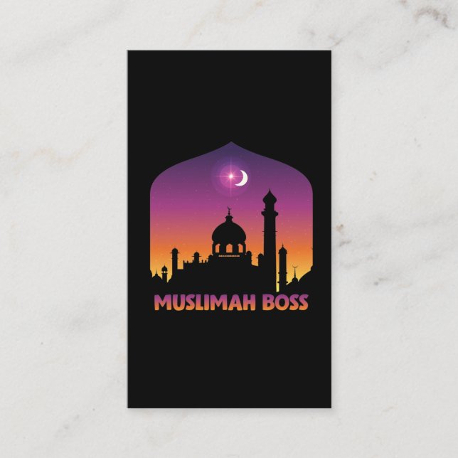 Islam Muslimah Boss Religious Arabic Muslim Business Card (Front)
