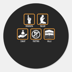 Islam Shahada Salah Hajj Mecca Allah Muslim Gift Classic Round Sticker